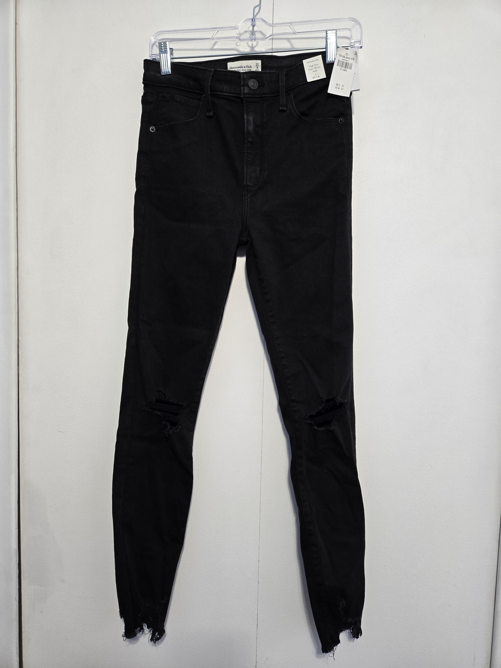 Abercrombie & Fitch High‎ Rise Super Skinny Ankle Jeans Black NWT 27/4L